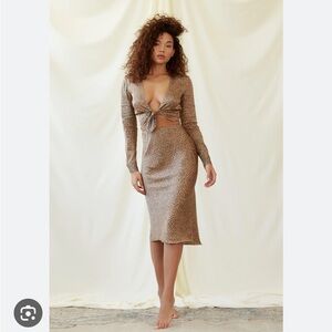 • Andjela Collection • Kate Midi Skirt and Crop Top  long sleeves, Ties at Front
